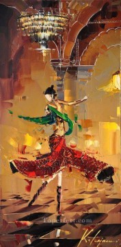 bailarina Kal Gajoum por cuchillo Pinturas al óleo
